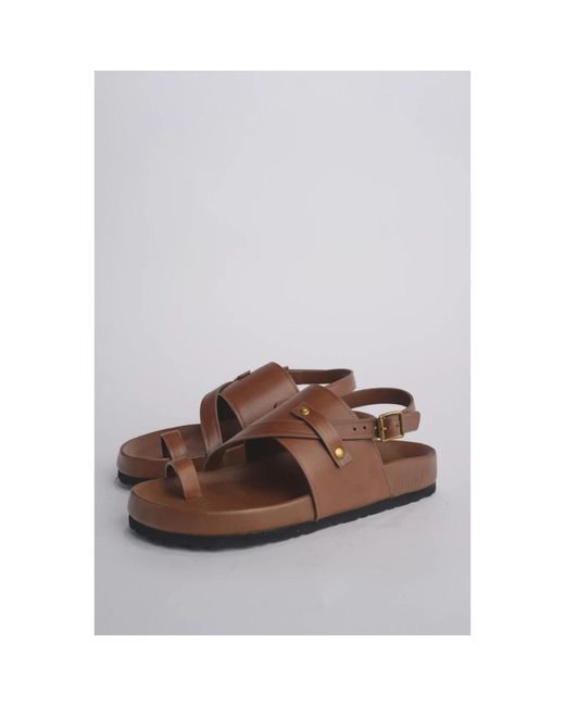 Soeur Brown Flat Sandals