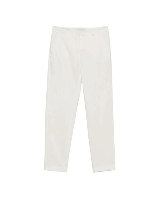 Peserico White Straight Trousers