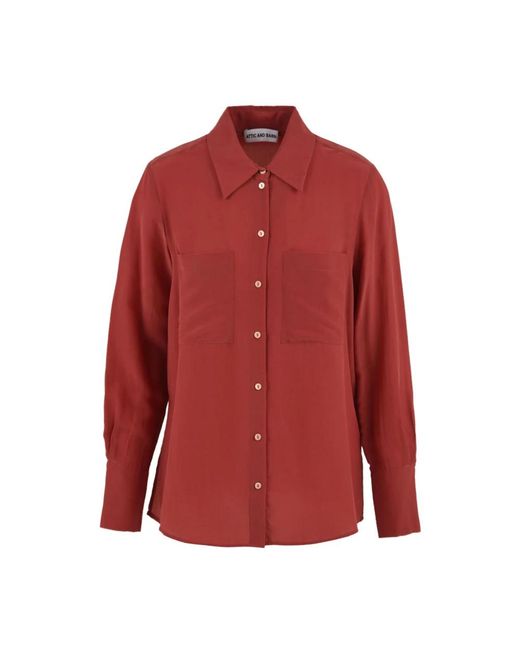 Attic And Barn Overhemden ,Rood ,Rode Blouse Met Model Atsh 004 in het Red