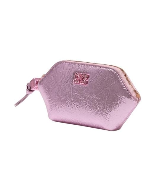 Ganni Accessoires ,Roze ,Katoen Bou Portemonnee in het Purple