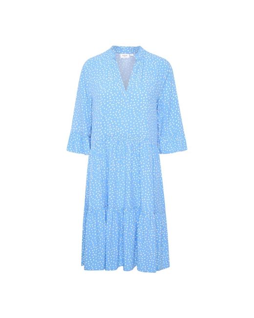 Saint Tropez Wijdvallende Jurk Met Ruchedetails in het Blue