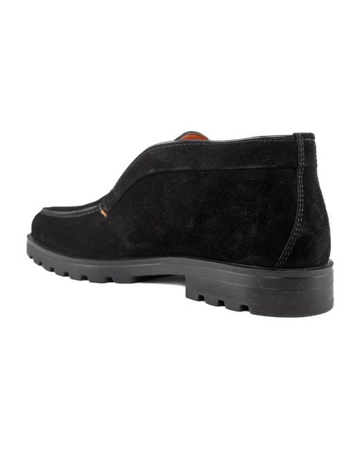 Santoni Black Ankle Boots for men