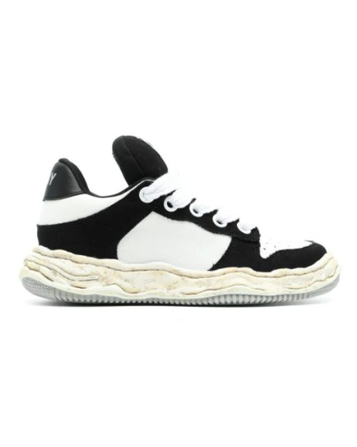 Maison Mihara Yasuhiro Black Schwarzer canvas low top sneaker