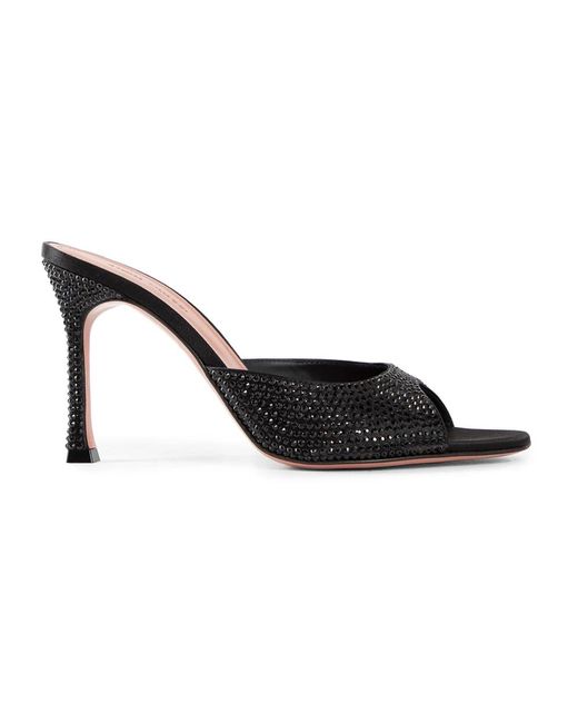 AMINA MUADDI Black Heeled Mules