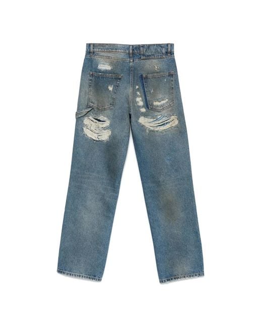 Paura Blue Straight Fit Jeans for men