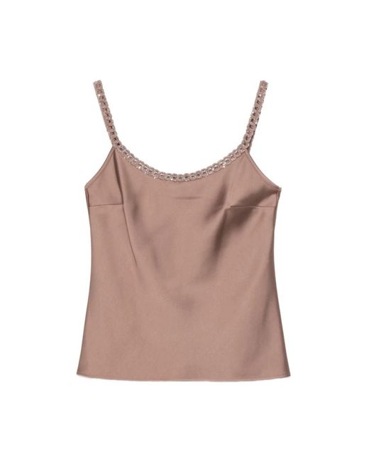 D.exterior Brown Sleeveless Tops