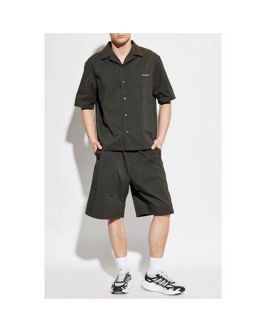 Maison Kitsuné Black Short Sleeve Shirts for men