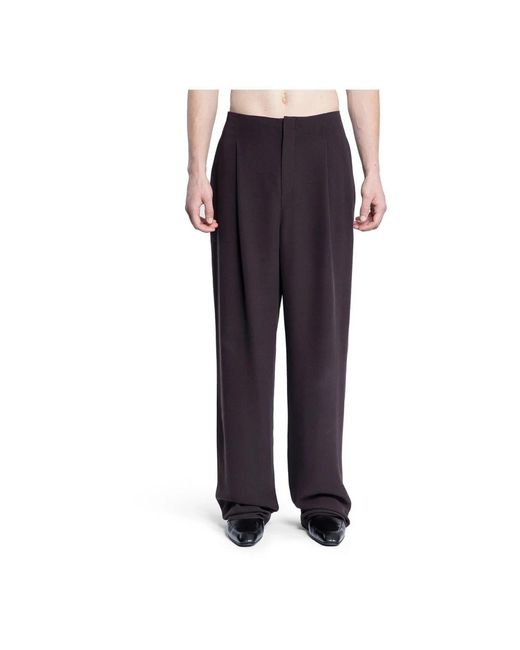 Saint Laurent Silk Pants in het Purple voor heren