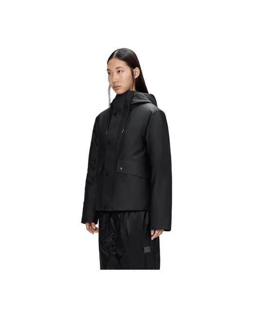 Rains Black Winter Jackets