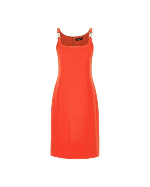 Versace Kleedjes ,Oranje ,Korte Jurk in het Red