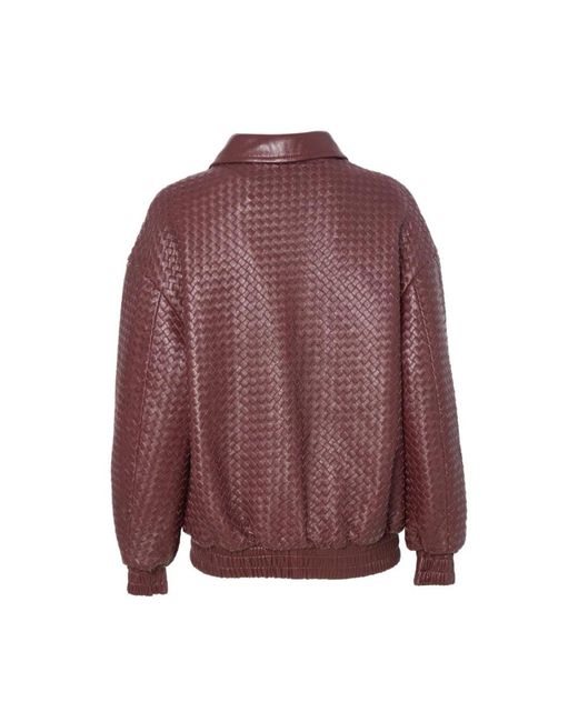Manokhi Purple Leather Jackets