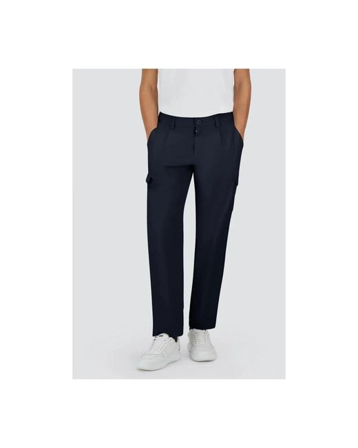 Herno Blue Straight Trousers for men