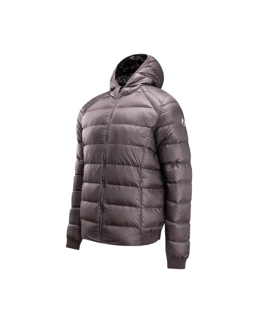 J.O.T.T Jassen ,Grijs ,Leer Hooded Arctic Down Jacket in het Gray voor heren