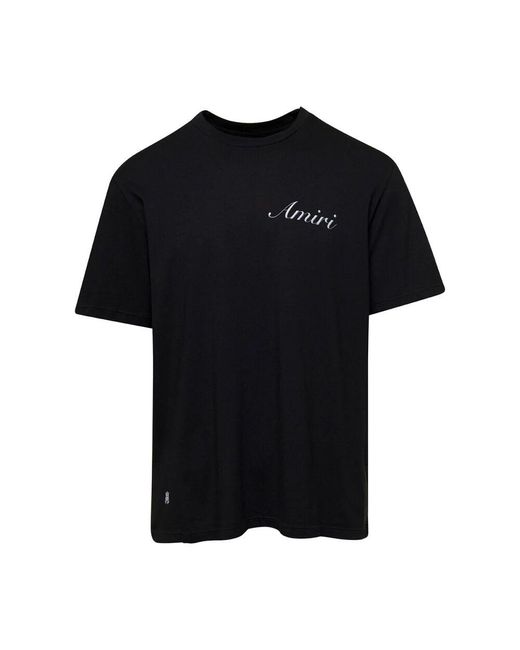 Amiri Schwarze Script Logo T-Shirts Und Polos in Black für Herren