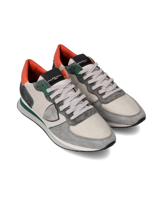 Philippe Model Schoenen ,Veelkleurig ,Katoen Sneakers Trpx Running in het White voor heren