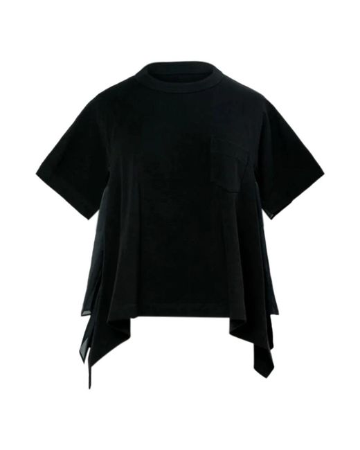 Sacai Black T-Shirts