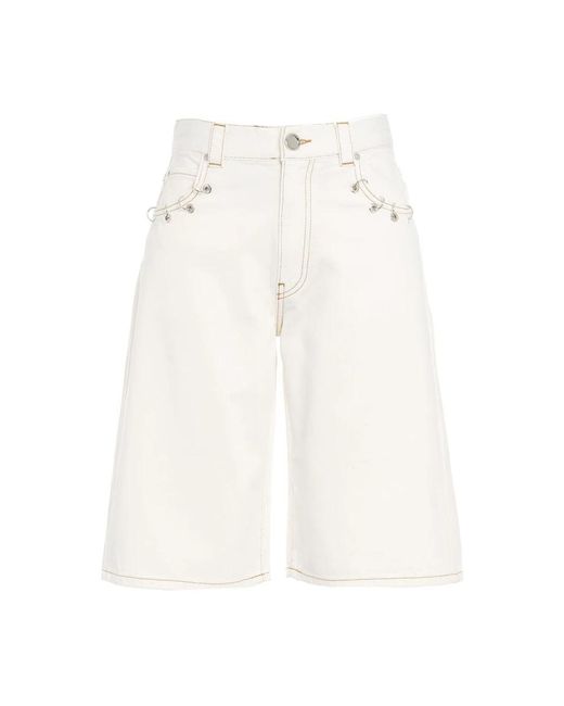 Pinko White Denim Shorts