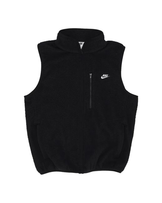 Nike Fitness ,Zwart ,Polyester Sherpa Fleece Club Vest in het Black voor heren