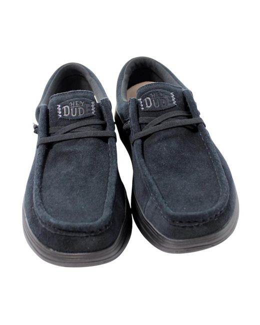 HeyDude Blue Laced Shoes for men