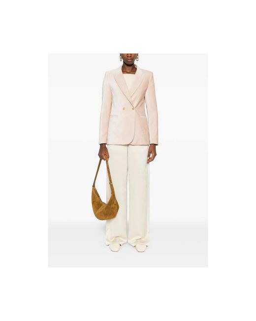 Forte Forte Double-Breasted Jas Met Reverskraag in het Natural