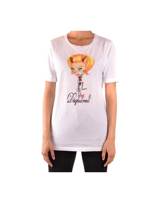 DSquared² Tops ,Wit ,T-Shirt Met Korte Mouwen in het White