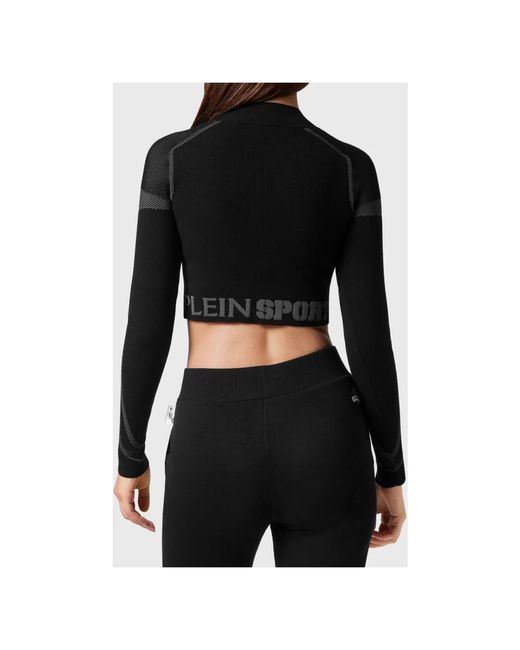 Philipp Plein Truien & Vesten ,Zwart ,Polyester Sport Top in het Black