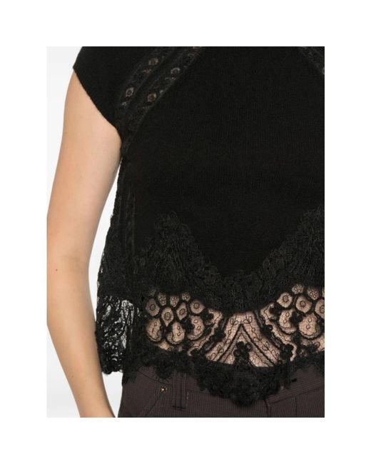Ermanno Scervino Black Sleeveless Tops