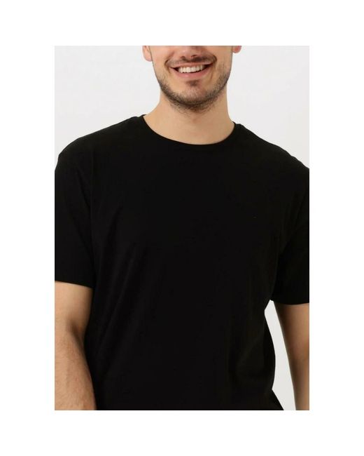SELECTED Tops ,Zwart ,Katoen Polo & T-Shirt O-Neck Tee in het Black voor heren