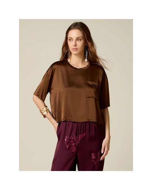 Oltre Boxy Blouse in het Brown