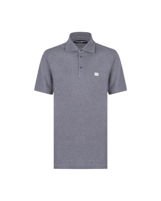 Dolce & Gabbana Gray Polo Shirts for men