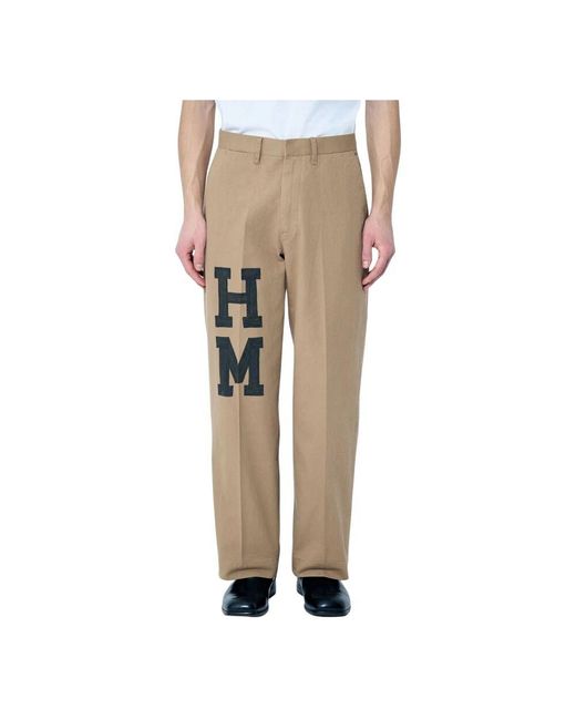 Human Made Logo print weite chino hose in Natural für Herren