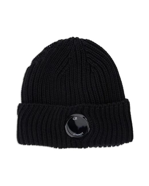 C P Company Geribbelde Muts Met Lensdetail in het Black voor heren