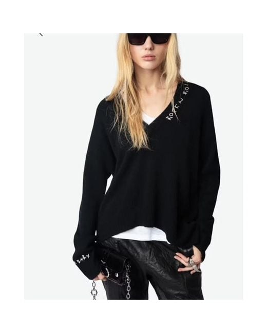 Zadig & Voltaire Black V-Neck Knitwear
