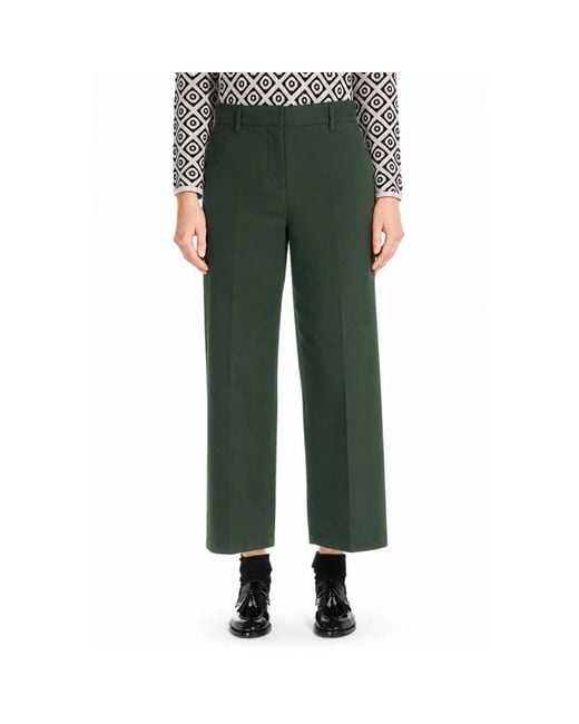 Max Mara Green Cropped Trousers