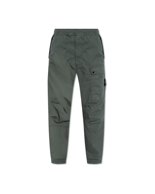 Stone Island Green Slim-Fit Trousers for men