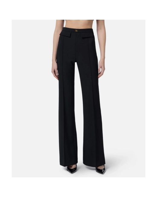 Elisabetta Franchi Black Wide Trousers