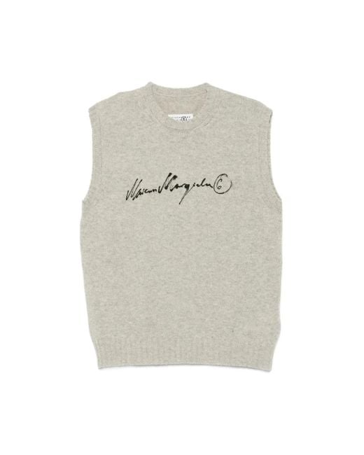 MM6 by Maison Margiela Gray Sleeveless Knitwear for men