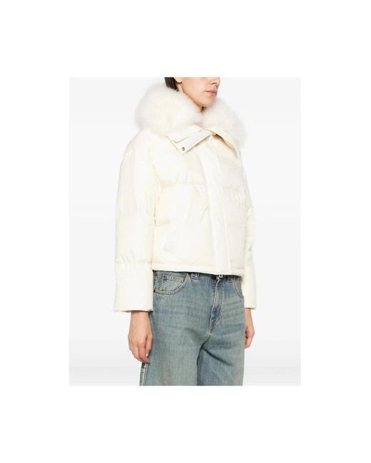 Yves Salomon White Winter Jackets