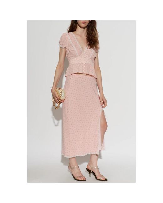 Midi Skirts LoveShackFancy de color Pink