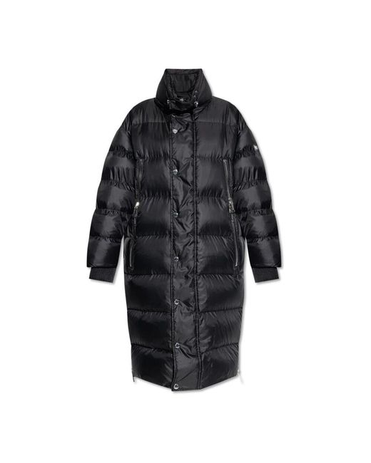 Michael Kors Black Daunenjacke mit breitem kragen