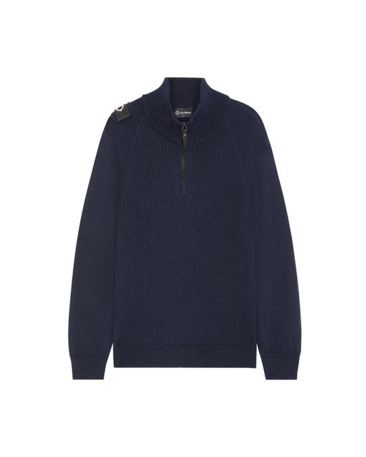 Ma Strum Truien & Vesten ,Blauw ,Wol Quarter Zip Gebreid in het Blue voor heren