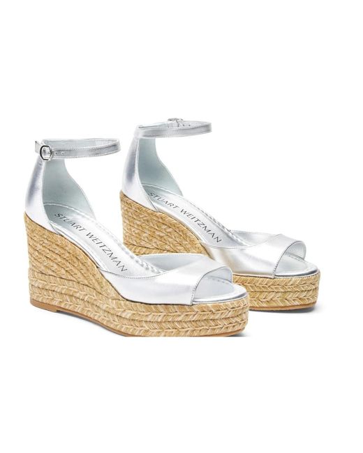 Stuart Weitzman Nudistia Espadrille Wedge in het Metallic