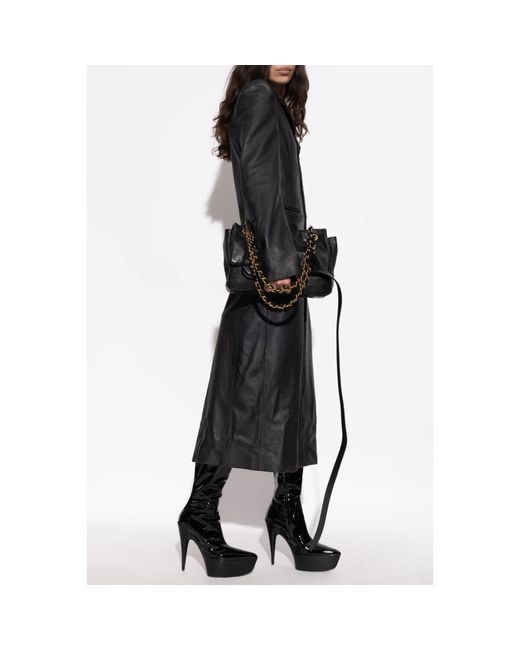 Balenciaga Jassen ,Zwart ,Leer Faux Fur & Shearling Jassen in het Black