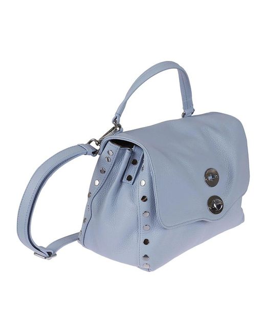Zanellato Blue Klassische ledertasche mit drehverschluss,klassische leder-schultertasche schwarz