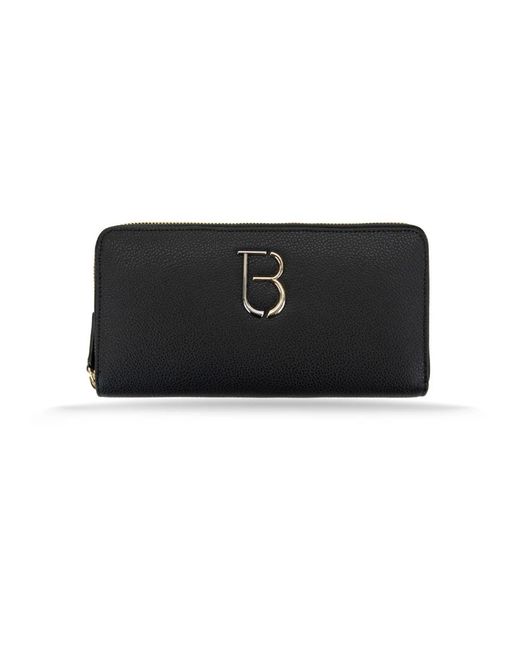 Tosca Blu Accessoires ,Zwart ,Leer Leren Damesportemonnee Met Meerdere Vakken in het Black