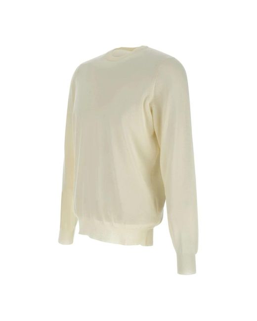 FILIPPO DE LAURENTIIS White Round-Neck Knitwear for men