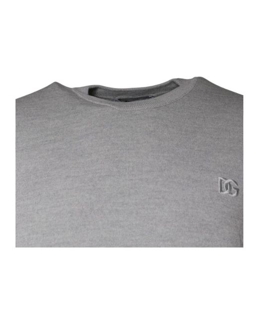 Round-Neck Knitwear di Dolce & Gabbana in Gray da Uomo