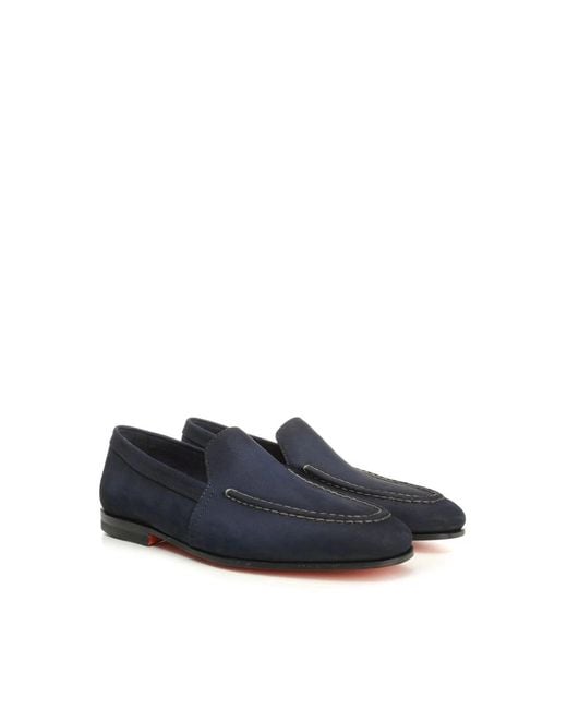 Santoni Blue Loafers for men