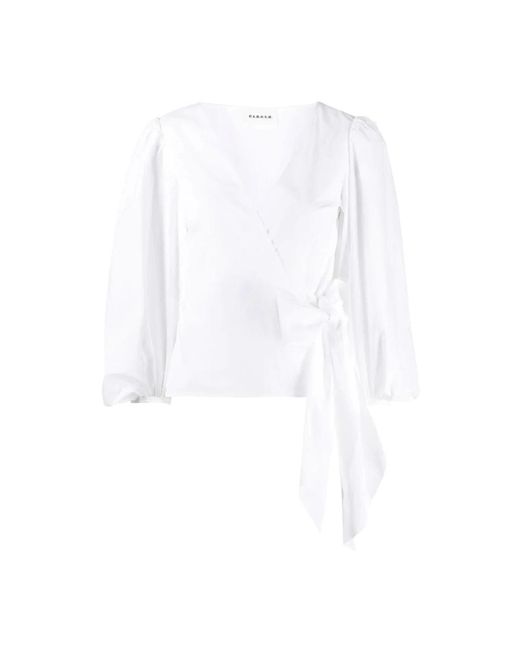 P.A.R.O.S.H. P.A.R.O..H. ,Overhemden ,Wit ,Katoen V-Nesk Blouse in het White