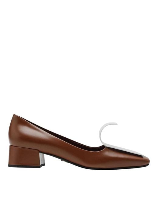Prada Schoenen ,Bruin ,Elegante Mid-High Heels in het Brown
